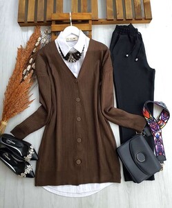  - BAEP ÇİZGİLİ TRİKO HIRKA A7-4-8056-37-KAHVE