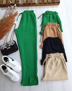  - BALS YIRTMAÇLI CEPLİ BELİ BAĞCIKLI KETEN PANTOLON B8-1-6032-54-BENETTON