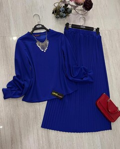  - COZE BALON KOL PİLİSELİ ETEKLİ TAKIM B6-4-1439-14-SAKS MAVİSİ