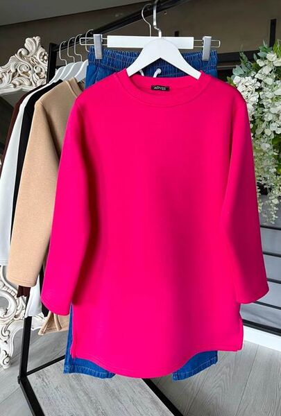 ELİVE ÜÇ İPLİK OVERSİZE SWEAT A8-3-5372-28-FUŞYA