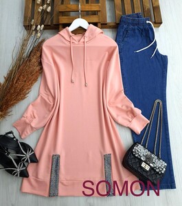  - EYCE PAYET YIRTMAÇLI KAPŞONLU TUNİK A1-4-5359-76-SOMON