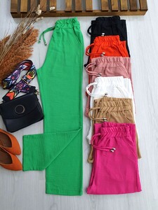  - FEXA BAĞCIKLI CEPLİ KETEN PANTOLON B6-4-6036-54-BENETTON