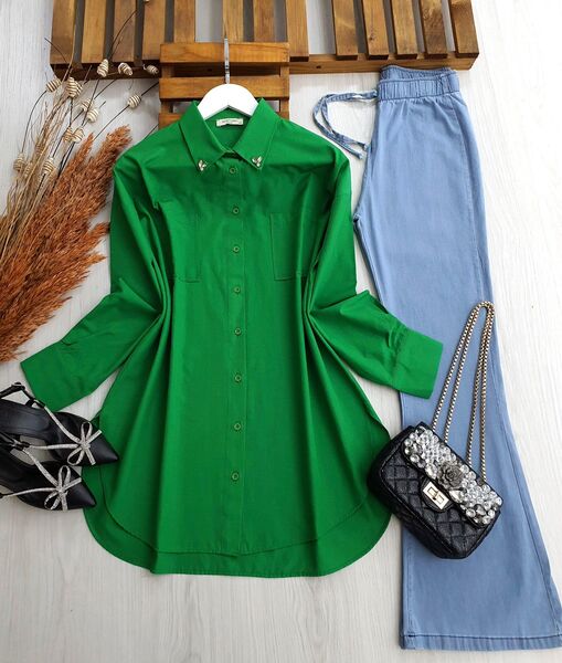 GAHRE YAKA TAŞLI SALAŞ GÖMLEK B6-1-5270-54-BENETTON