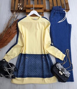  - GOPN KOT GARNİLİ CEPLİ TUNİK 5354-23-SARI