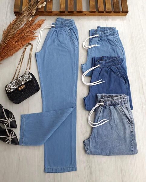HAEV BELİ LASTİKLİ VE BAĞCIKLI MOM TENSEL KOT PANTOLON A9-1-6035-56-AÇIK KOT