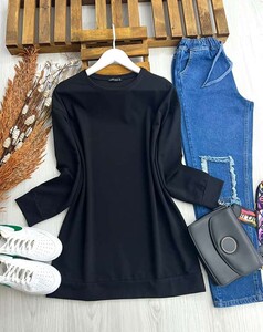  - HALLE DÜZ TUNİK C1-5249-01-SİYAH
