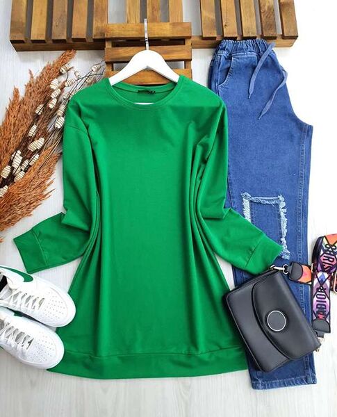 HALLE DÜZ TUNİK C1-5249-54-BENETTON YEŞİLİ