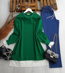  - KULS GÜPÜR DETAYLI TUNİK B5-5-5352-54-BENETTON