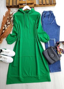  - LAEW KANGURU CEP TAM BOY TUNİK C11-5247-54-BENETTON YEŞİLİ