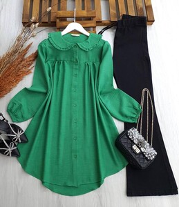  - LOFE BEBE YAKA SALAŞ KETEN TUNİK A8-4-5315-54-BENETTON