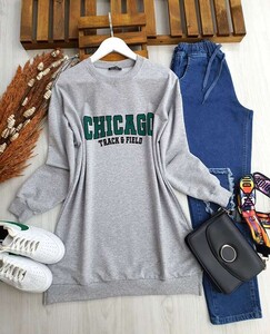  - LQAL CHICAGO BASKILI TUNİK C1-5244-26-GRİ
