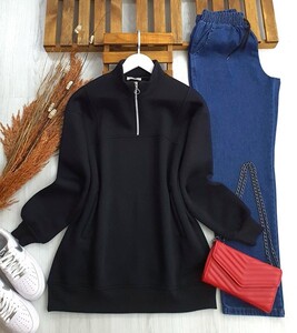  - MAGVE FLETO CEPLİ ÜÇ İPLİK SWEAT B6-3-5389-01-SİYAH