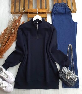  - MAGVE FLETO CEPLİ ÜÇ İPLİK SWEAT B6-3-5389-12-LACİVERT