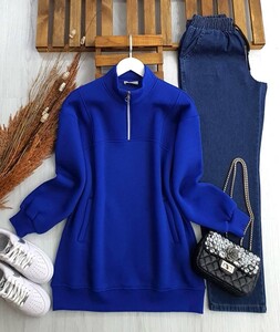  - MAGVE FLETO CEPLİ ÜÇ İPLİK SWEAT B6-3-5389-14-SAKS