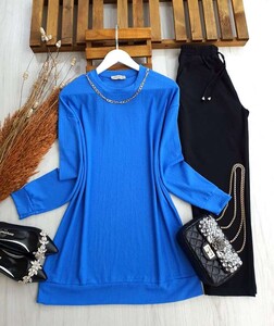  - MELD ZİNCİR KOLYE SALAŞ TUNİK B6-1-5267-10-MAVİ