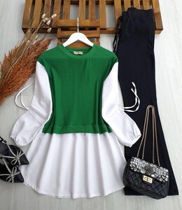  - NAPE GÖMLEK GARNİLİ KOL BAĞCIKLI TUNİK A7-2-5316-54-BENETTON