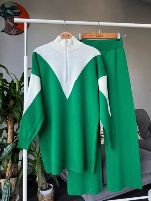  - QELL YARIM FERMUARLI TRİKO TAKIM A5-1-8023-54-BENETTON YEŞİLİ
