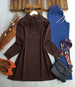  - RANEV RENKLİ DÜĞMELİ CEPLİ TUNİK B5-1-5368-37-KAHVE